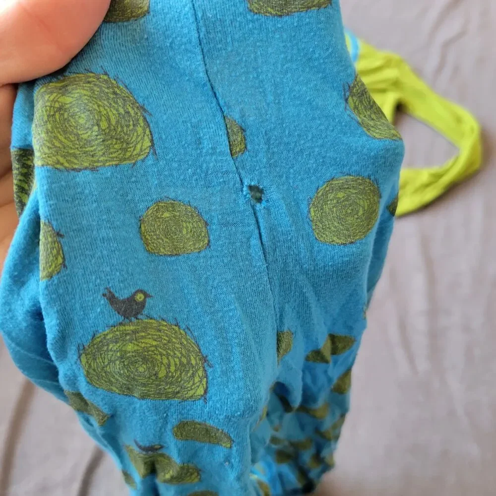 KicKee Outfit Boys 5 Set Blue Green‎ Pants Shirt Bamboo Hay Free Wagon Ride Bird